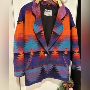 Vintage Pioneer Wear Wool Blend Southwest‎ Jacket Size Large